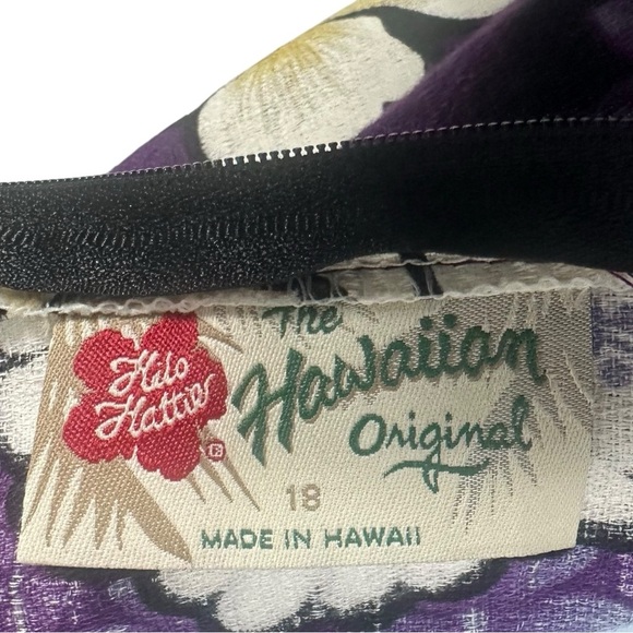 Hilo Hattie Hawaiian Dress Womens 18 Purple Hibiscus Floral Maxi Sundress Vtg - Picture 2 of 10